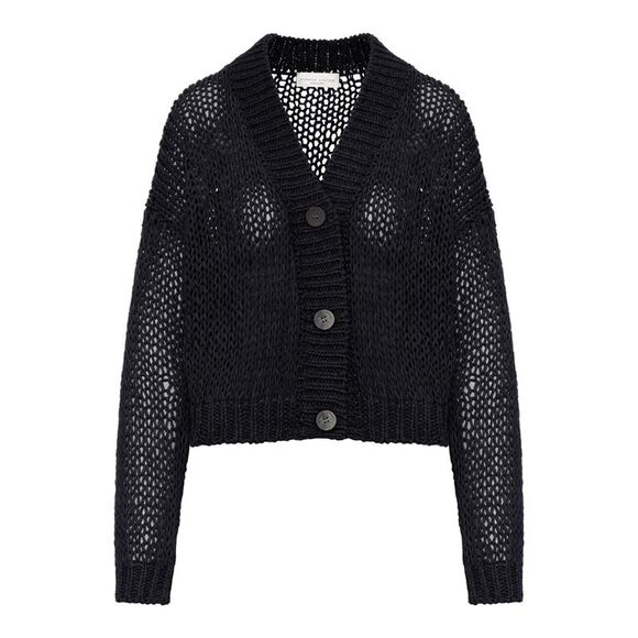 Roberto Collina Women Cropped Cardigan In Perforated Knit